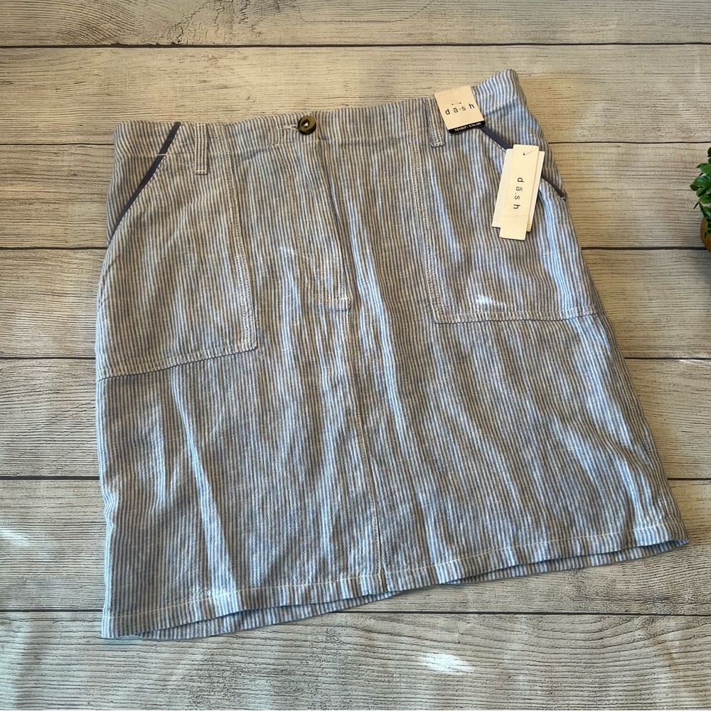 Da-sh Blue and White Striped Mini Skirt
